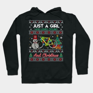 Just a girl who loves cycling and christmas Hoodie